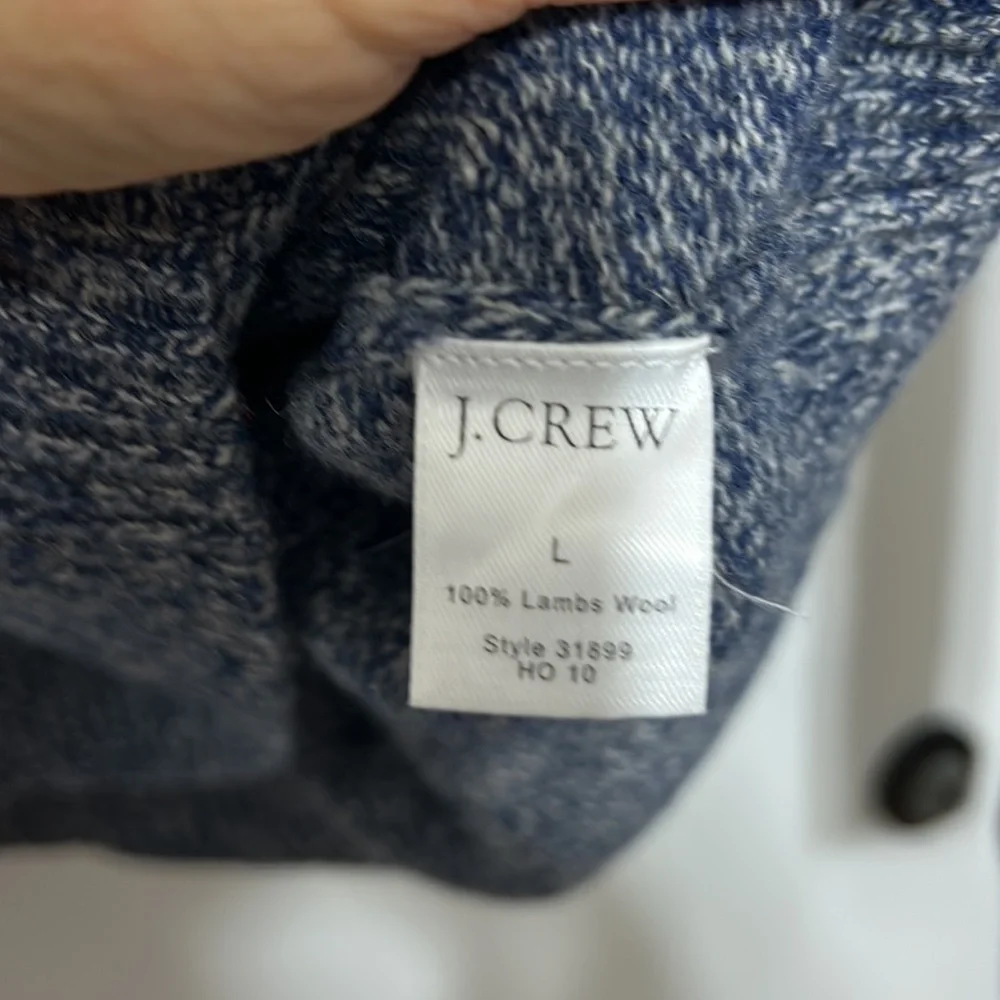 J.Crew Men’s Large 100% Lambswool Blue Marled Crewneck Sweater 2010